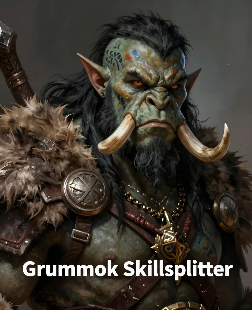 Half-Orc Barbarian book cover example